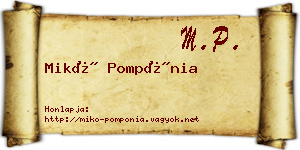Mikó Pompónia névjegykártya